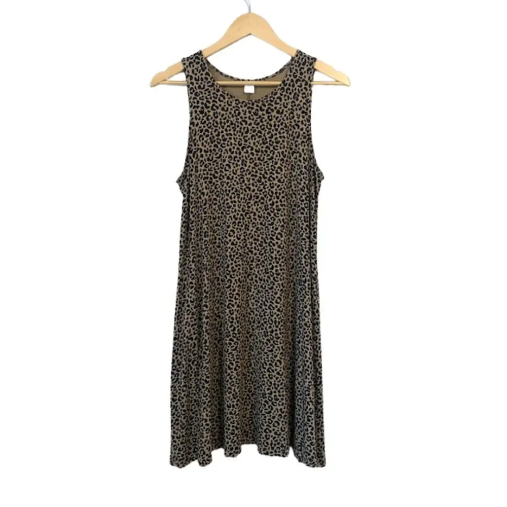 OLD NAVY Tank Sleeveless Leopard Animal Print Dress | L - Picture 2 of 5